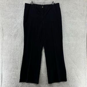 Talbots Pants Women 16 Black Velour Signature Flare Stretchy Mid Rise New